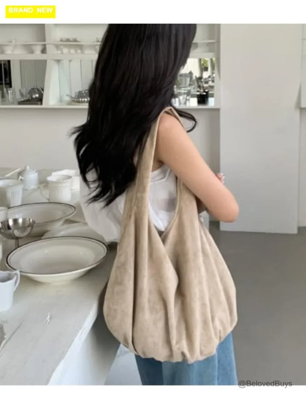 Slouchy Faux Suede Hobo Bag Large Shoulder Tote Purse Satchel Travel Work